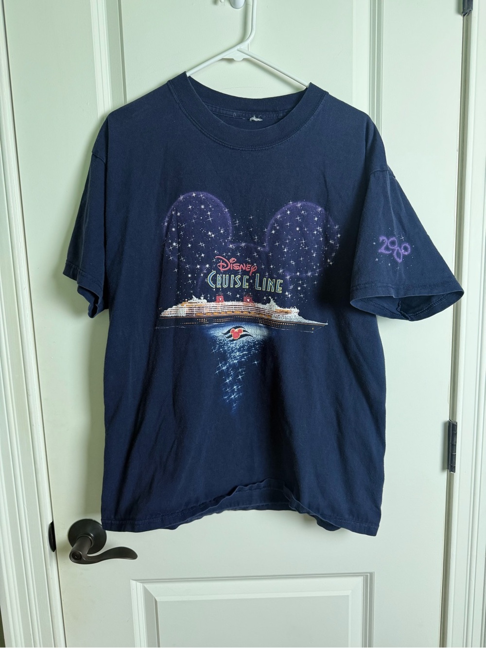 Disney Navy Cruise Line Graphic Tee with Starry Mickey Ears